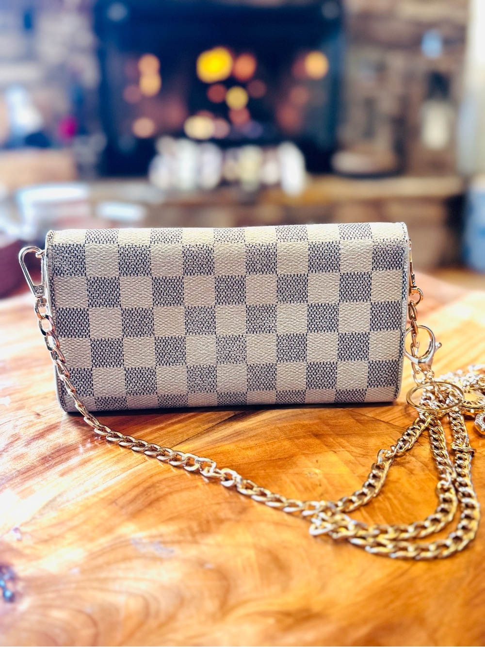 Louis Vuitton DAMIER AZUR White, Sarah wallet converted Crossbody vintage 2010 - Picture 4 of 17